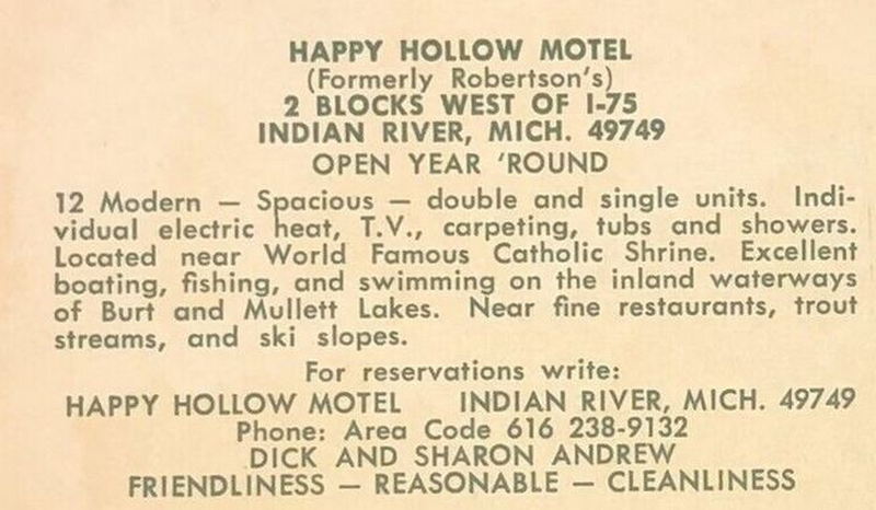 Happy Hollow Motel (Robertsons Motel) - Vintage Postcard (newer photo)